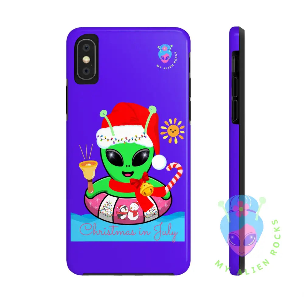 Christmas in July Alien - Electric Violet - Tough Phone Case iPhone XS Phone Case