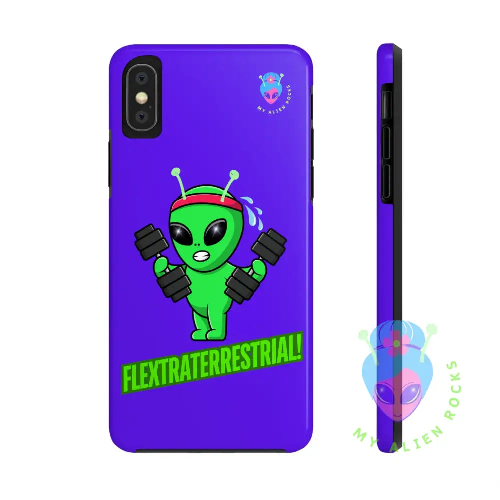 Flextraterrestrial Alien - Exercising Alien - Electric Violet - Tough Phone Cases iPhone X Phone Case