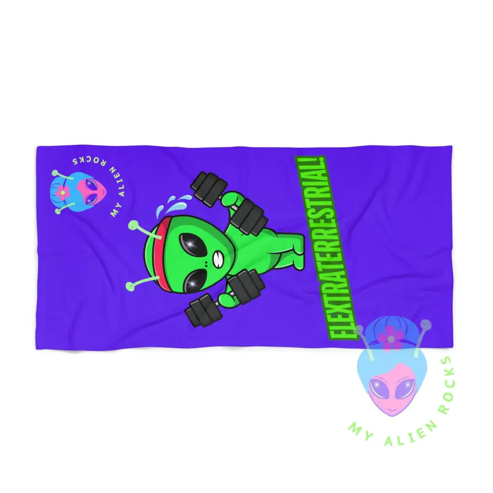 Limited Edition - Flextraterrestrial Alien - Exercising Alien Summer Fun Beach Towel for Alien Lovers 30’’ × 60’’ Home