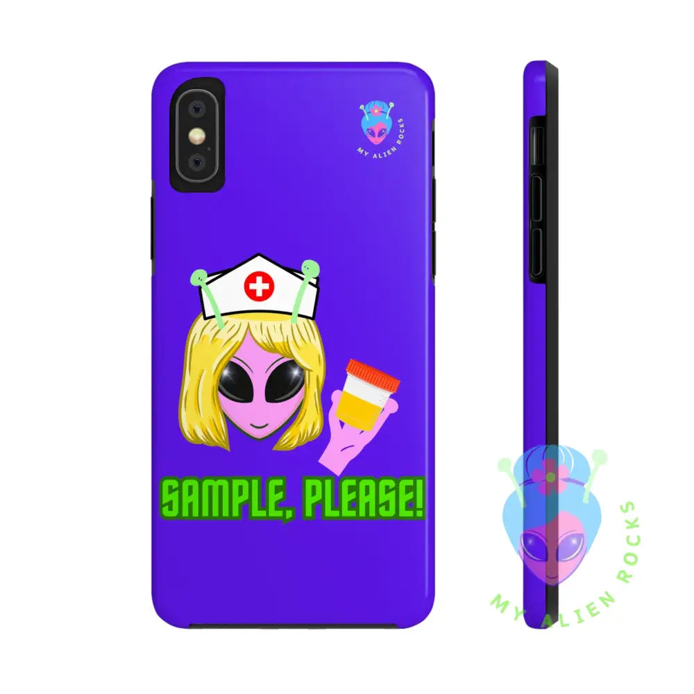 Nurse Alien - Sample Please! - Electric Violet - Tough Phone Case iPhone XS Phone Case