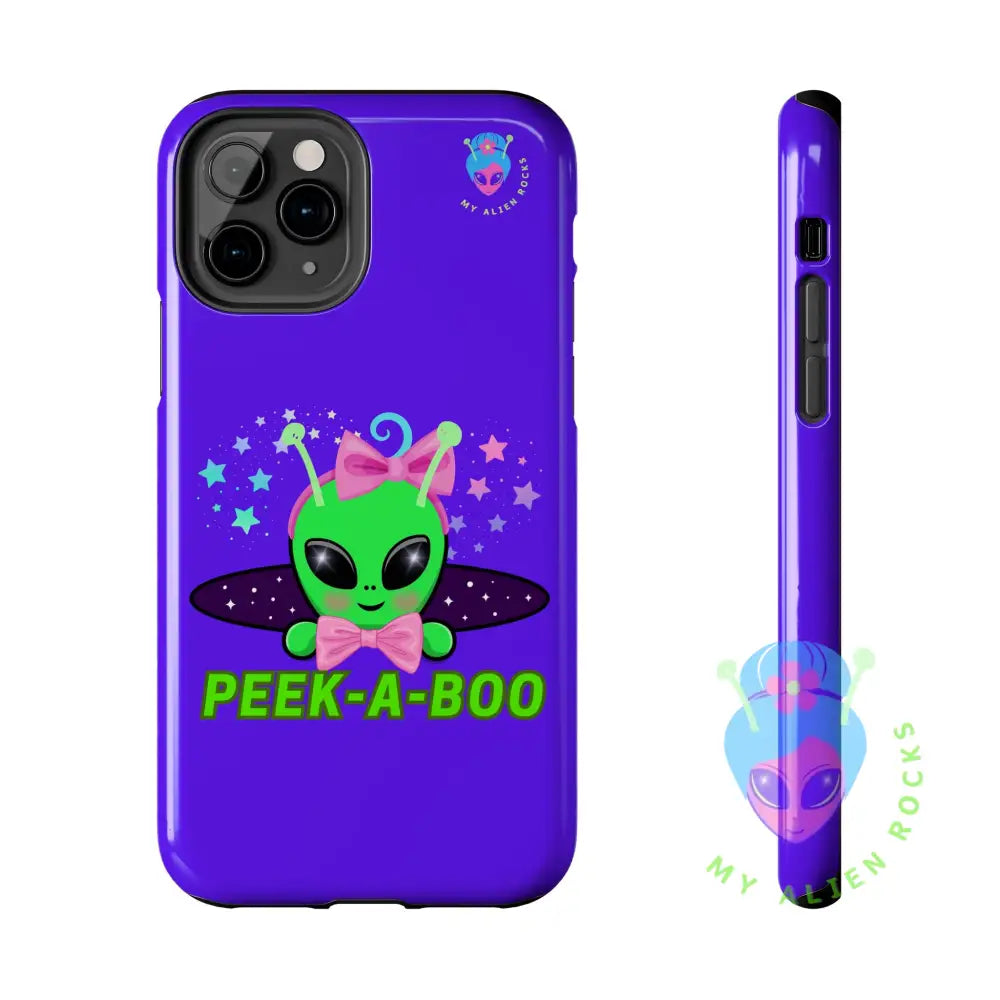 Peek-a-Boo - Baby Alien - Electric Violet - Tough Phone Case iPhone 11 Pro Phone Case