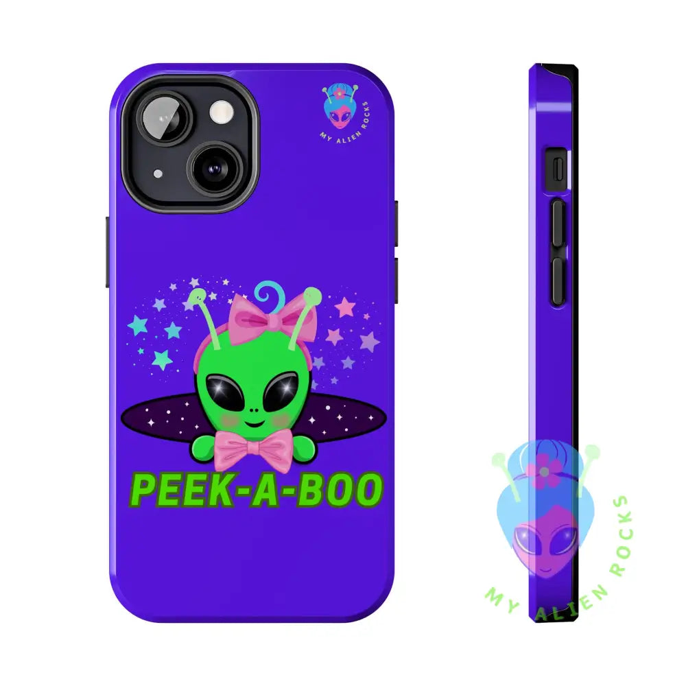 Peek-a-Boo - Baby Alien - Electric Violet - Tough Phone Case iPhone 13 Mini Phone Case
