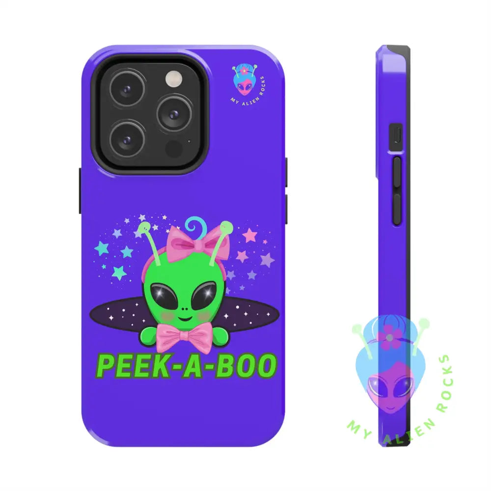 Peek-a-Boo - Baby Alien - Electric Violet - Tough Phone Case iPhone 14 Pro Phone Case