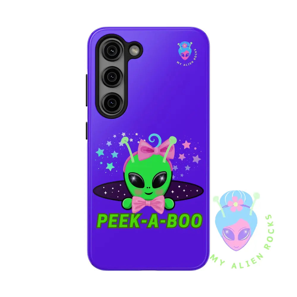 Peek-a-Boo - Baby Alien - Electric Violet - Tough Phone Case Samsung Galaxy S23 Phone Case