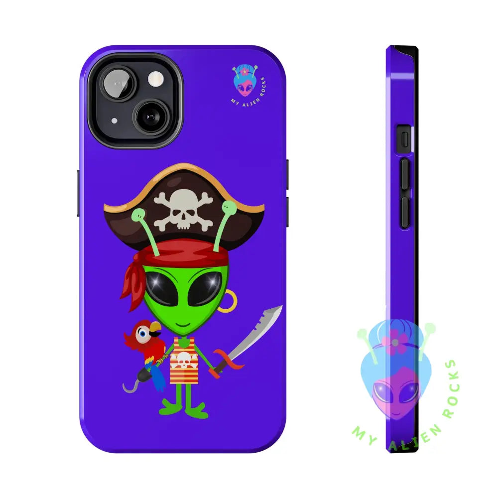 Pirate Alien - Electric Violet - Tough Phone Case iPhone 13 Phone Case