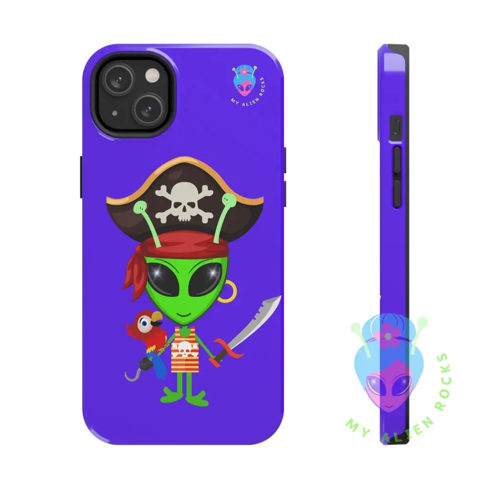 Pirate Alien - Electric Violet - Tough Phone Case iPhone 14 Plus Phone Case