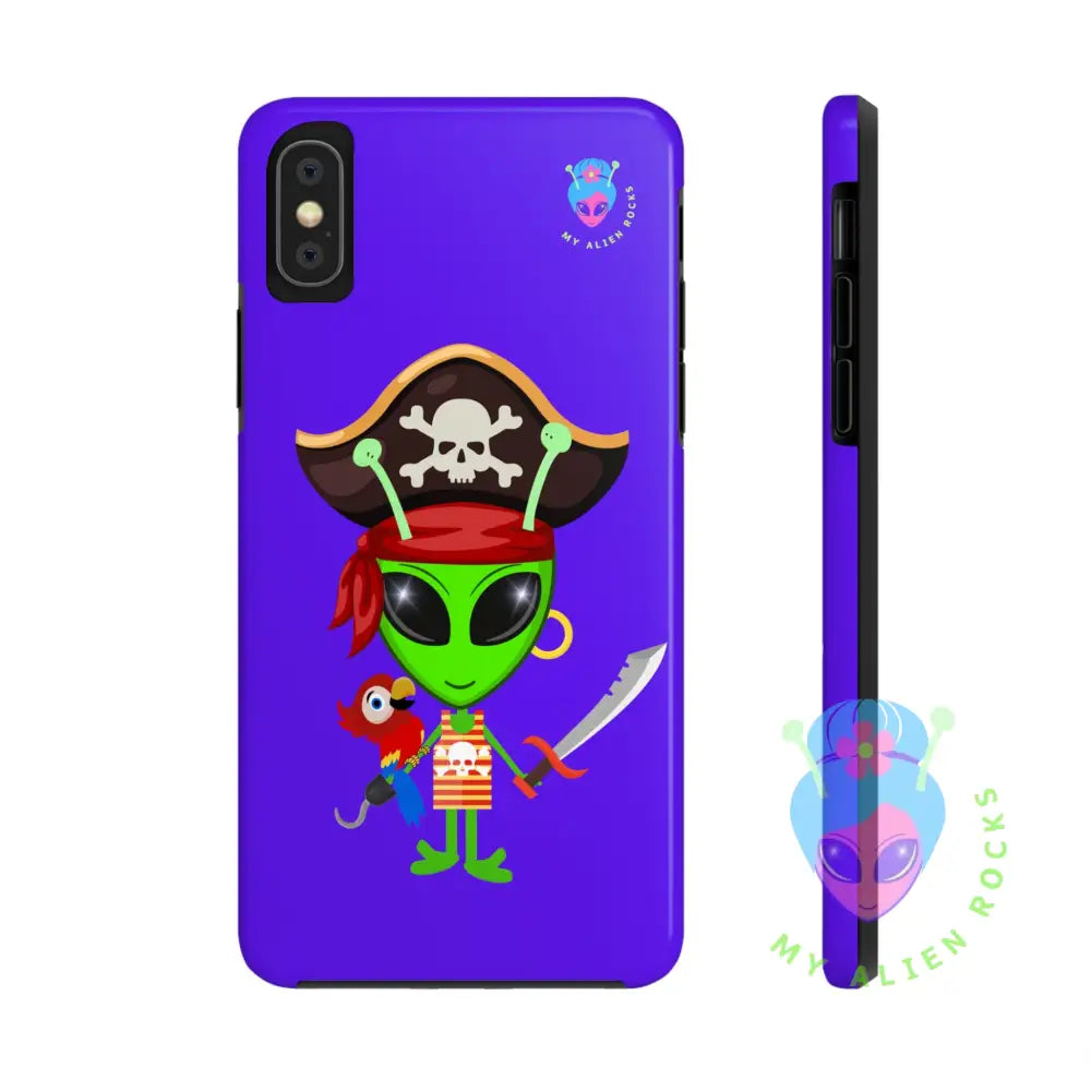 Pirate Alien - Electric Violet - Tough Phone Case iPhone X Phone Case