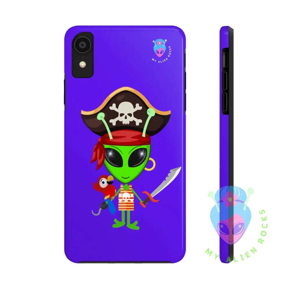 Pirate Alien - Electric Violet - Tough Phone Case iPhone XR Phone Case