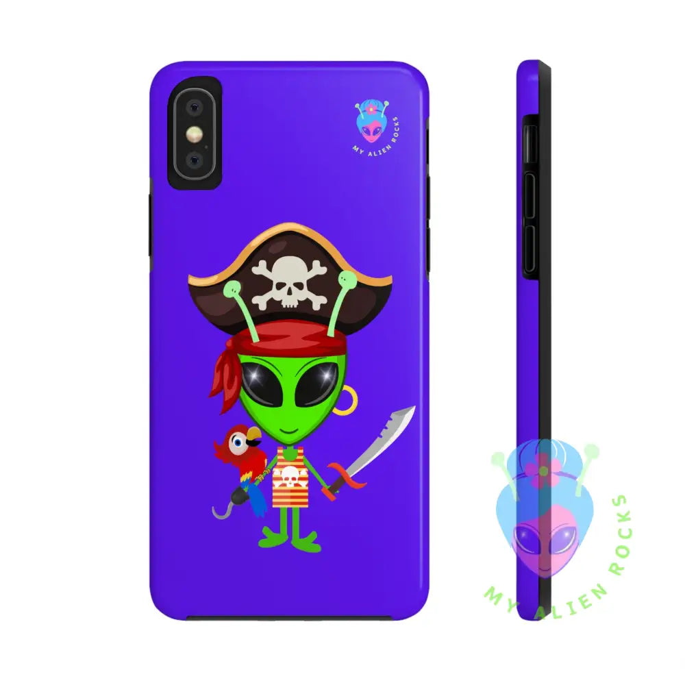 Pirate Alien - Electric Violet - Tough Phone Case iPhone XS Phone Case