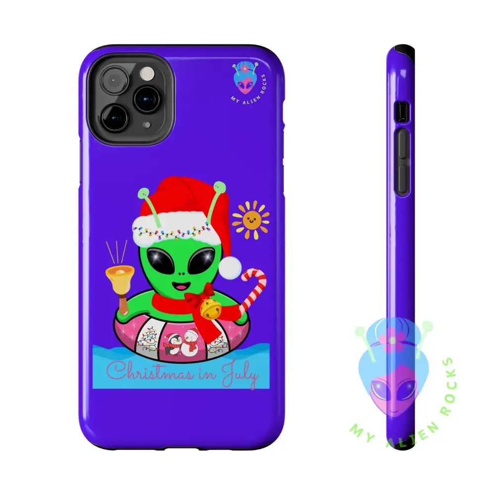 Christmas in July Alien - Electric Violet - Tough Phone Case iPhone 11 Pro Max Phone Case