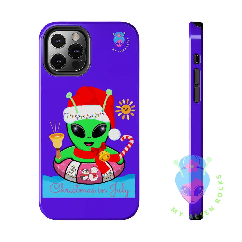 Christmas in July Alien - Electric Violet - Tough Phone Case iPhone 12 Pro Phone Case