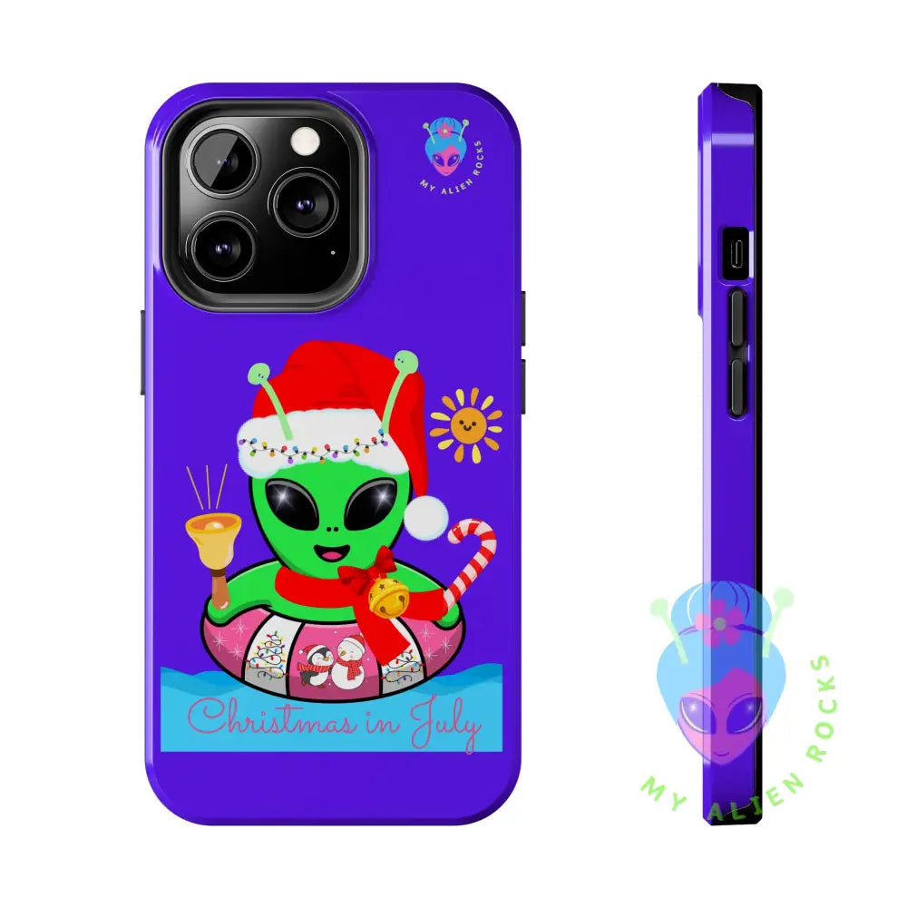 Christmas in July Alien - Electric Violet - Tough Phone Case iPhone 13 Pro Phone Case