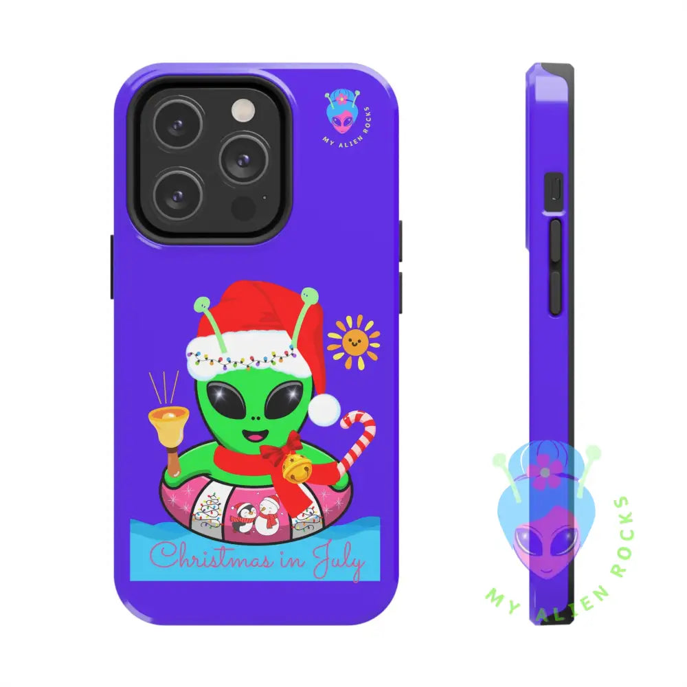 Christmas in July Alien - Electric Violet - Tough Phone Case iPhone 14 Pro Phone Case