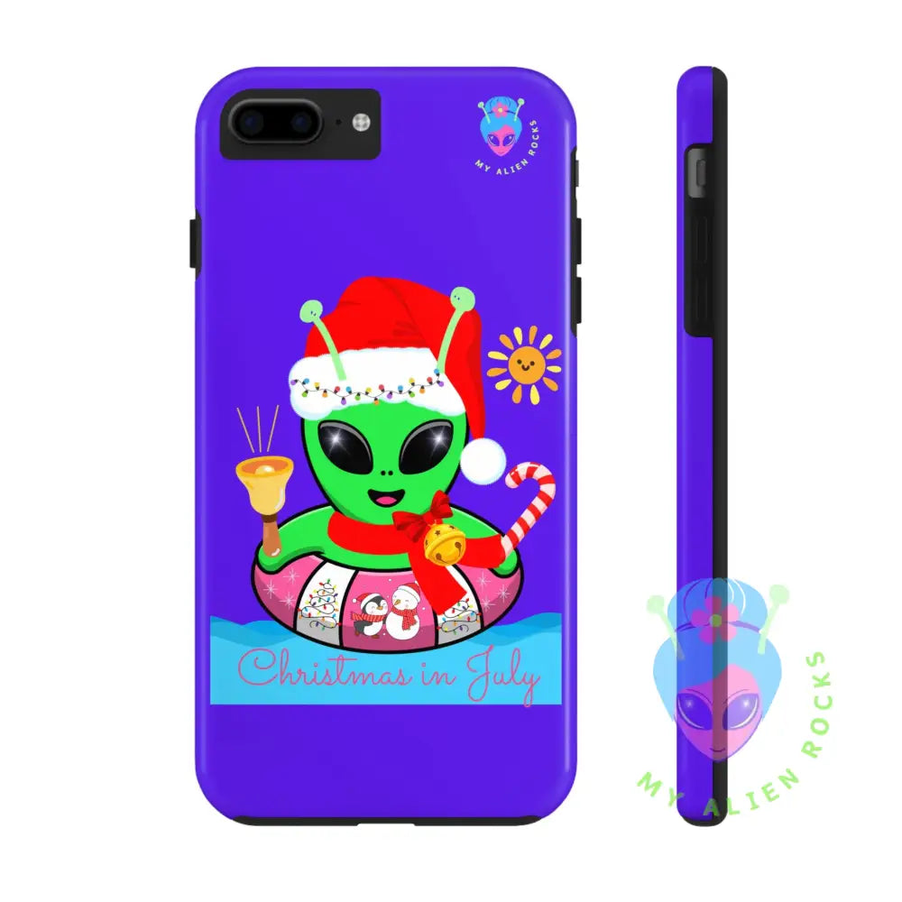 Christmas in July Alien - Electric Violet - Tough Phone Case iPhone 7 Plus, iPhone 8 Plus Phone Case