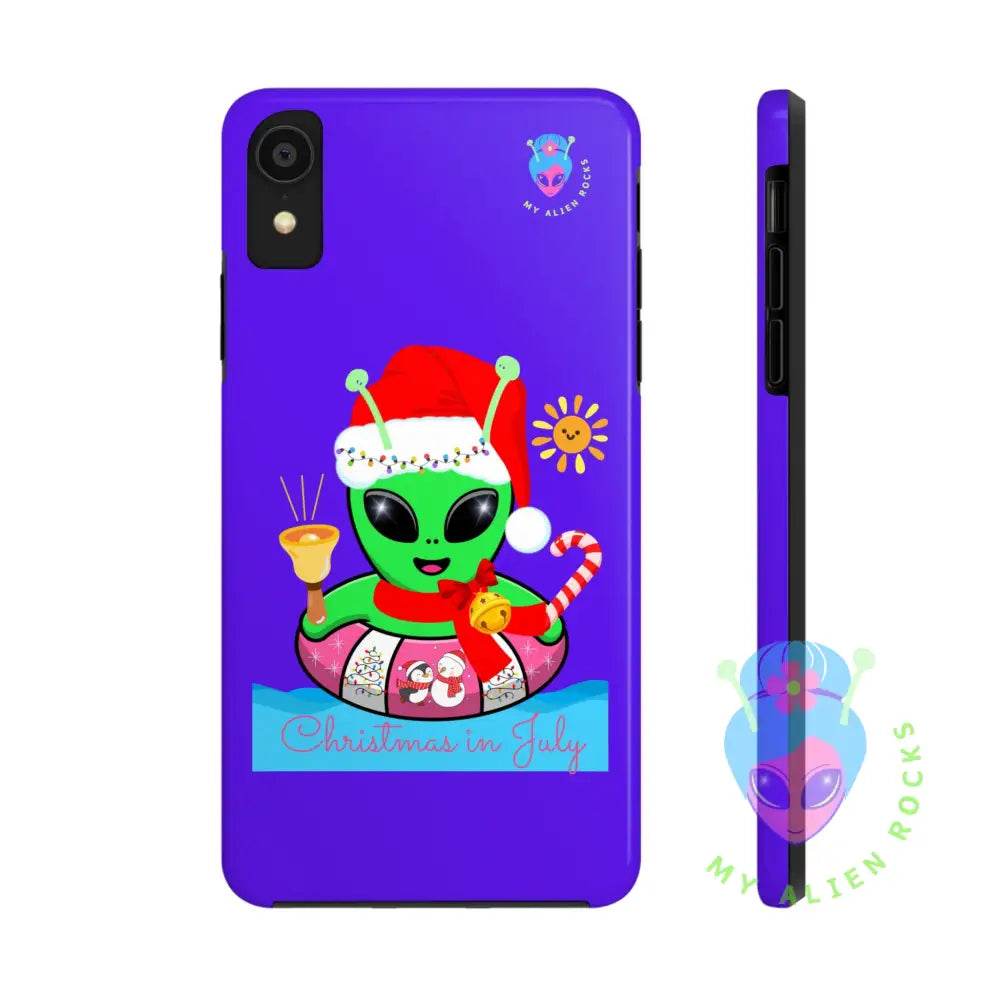 Christmas in July Alien - Electric Violet - Tough Phone Case iPhone XR Phone Case