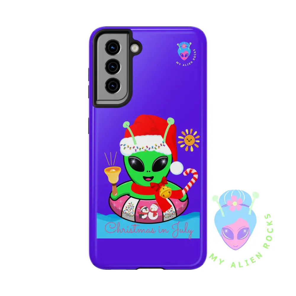 Christmas in July Alien - Electric Violet - Tough Phone Case Samsung Galaxy S21 Phone Case