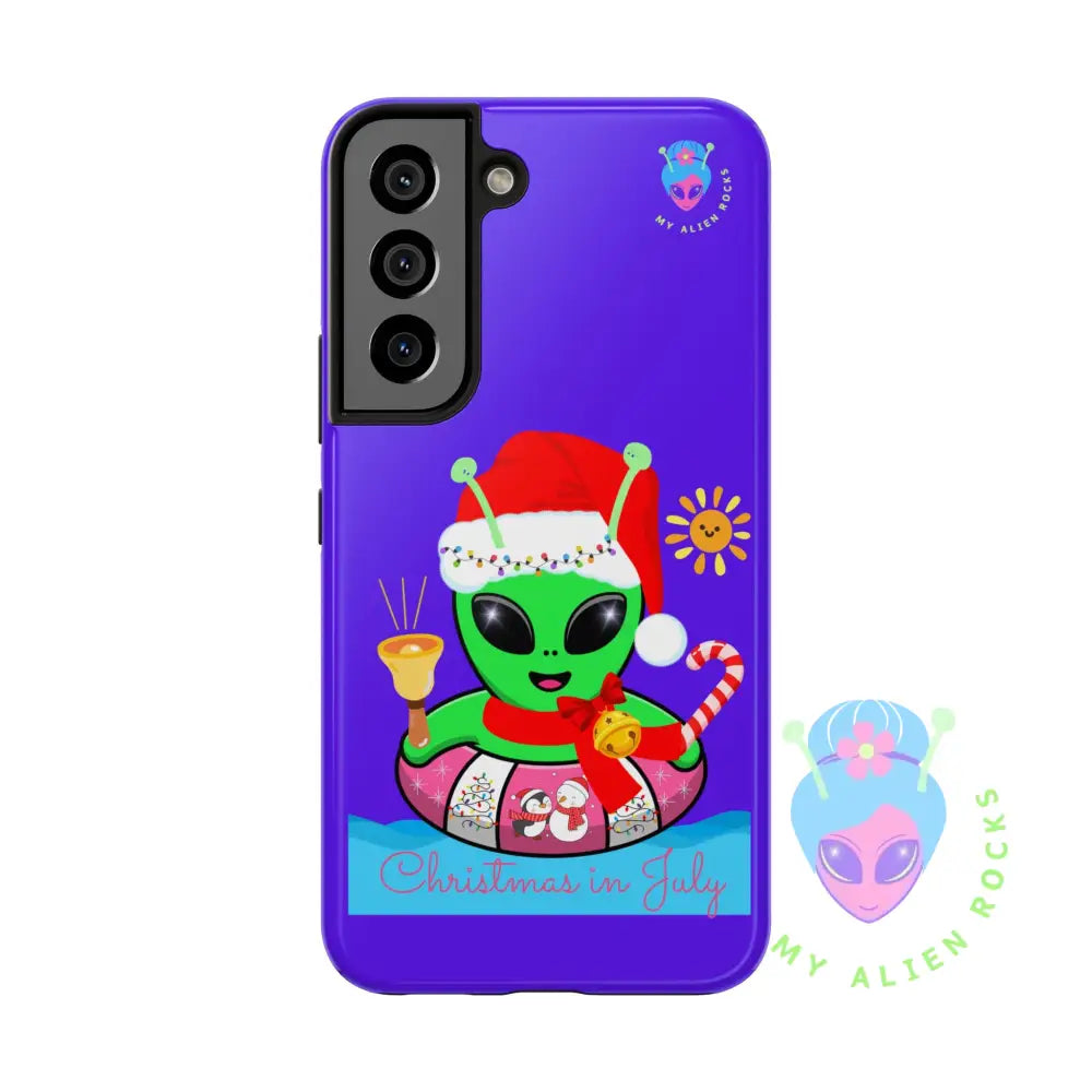Christmas in July Alien - Electric Violet - Tough Phone Case Samsung Galaxy S22 Phone Case