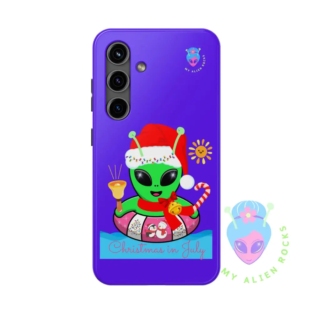 Christmas in July Alien - Electric Violet - Tough Phone Case Samsung Galaxy S24 Phone Case