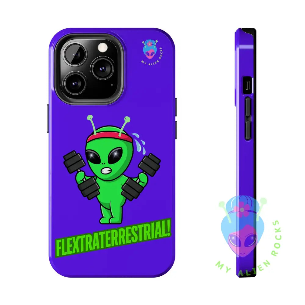 Flextraterrestrial Alien - Exercising Alien - Electric Violet - Tough Phone Cases iPhone 13 Pro Phone Case