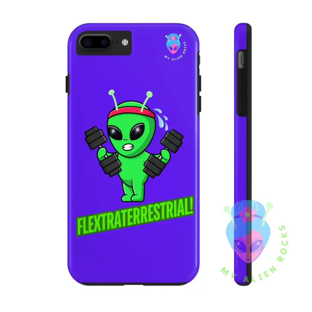 Flextraterrestrial Alien - Exercising Alien - Electric Violet - Tough Phone Cases iPhone 7 Plus, iPhone 8 Plus Phone
