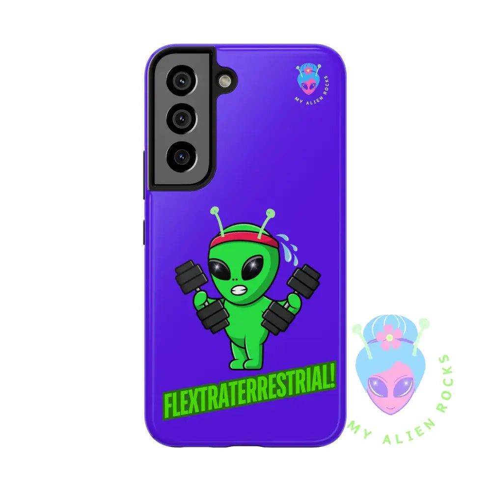 Flextraterrestrial Alien - Exercising Alien - Electric Violet - Tough Phone Cases Samsung Galaxy S22 Phone Case