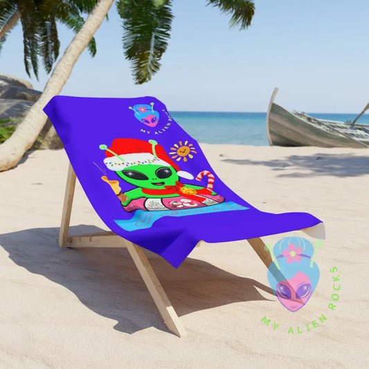 Limited Edition - Christmas in July - Summer Fun Beach Towel for Alien Lovers 30’’ × 60’’ Home Decor