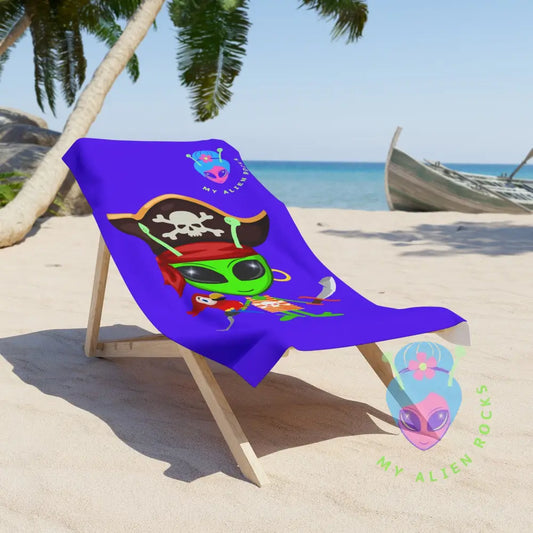 Limited Edition - Pirate Alien Summer Fun Beach Towel for Alien Lovers 30’’ × 60’’ Home Decor