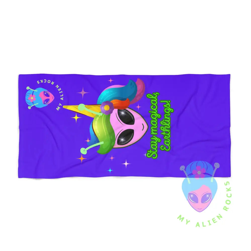 Limited Edition - Unicorn Alien Summer Fun Beach Towel for Alien Lovers 30’’ × 60’’ Home Decor