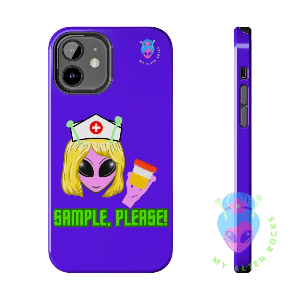 Nurse Alien - Sample Please! - Electric Violet - Tough Phone Case iPhone 12 Phone Case