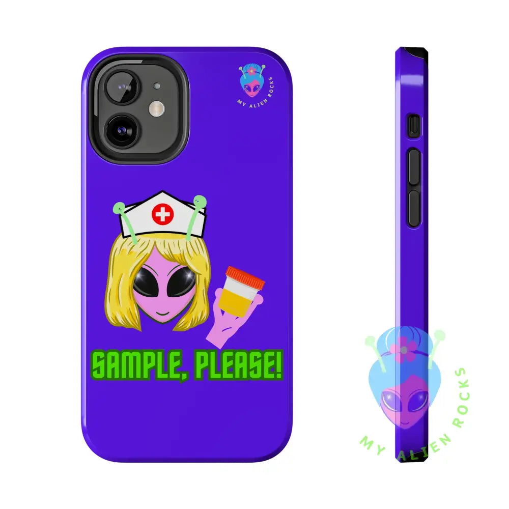 Nurse Alien - Sample Please! - Electric Violet - Tough Phone Case iPhone 12 Mini Phone Case