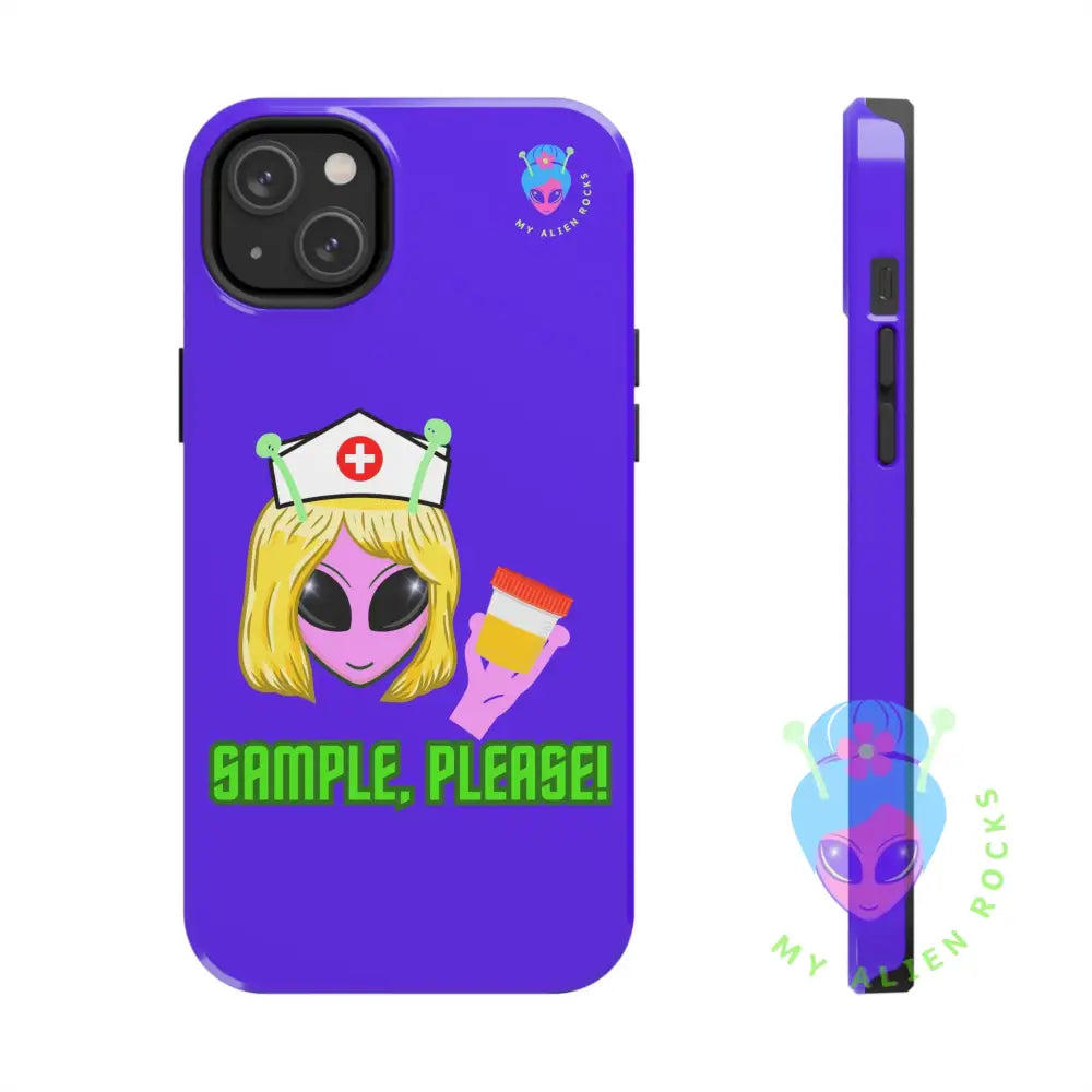 Nurse Alien - Sample Please! - Electric Violet - Tough Phone Case iPhone 14 Plus Phone Case