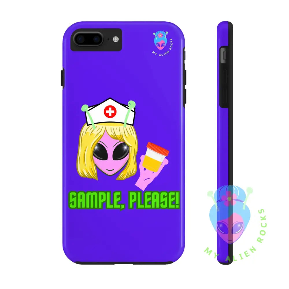 Nurse Alien - Sample Please! - Electric Violet - Tough Phone Case iPhone 7, iPhone 8, iPhone SE Phone Case