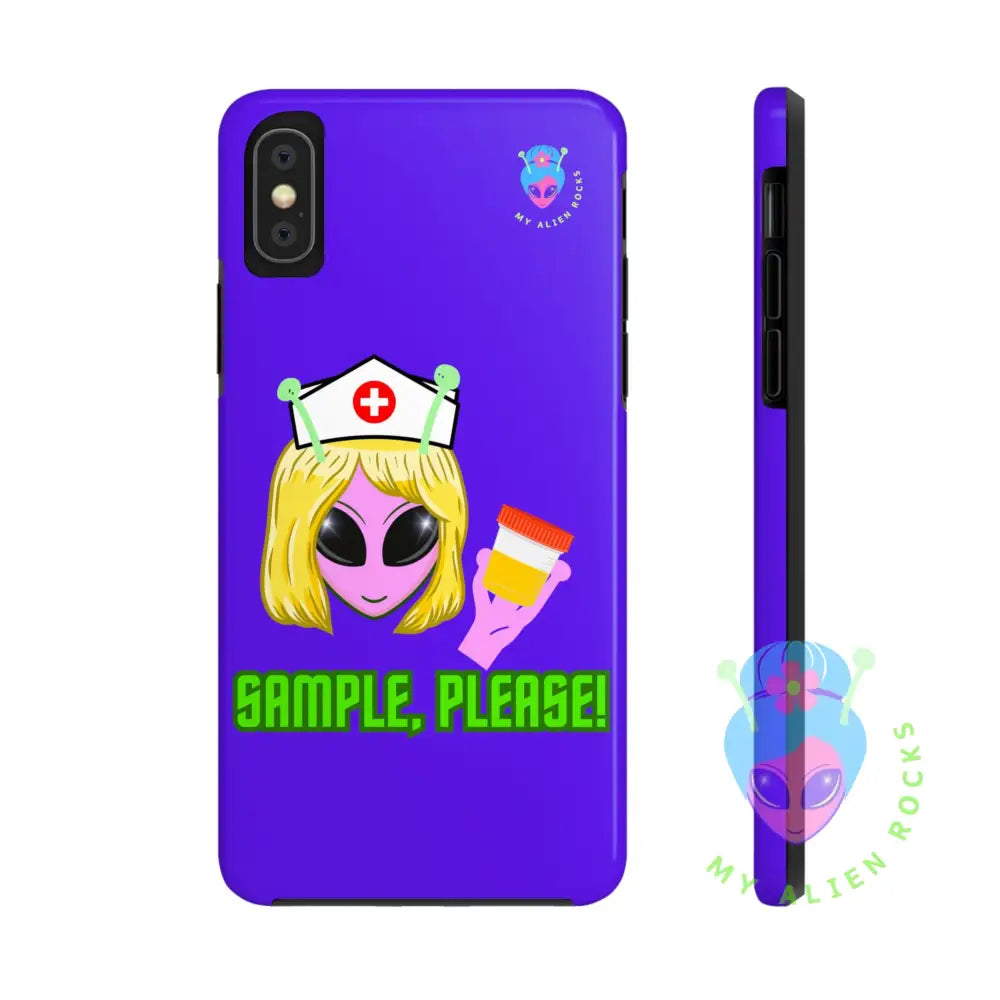 Nurse Alien - Sample Please! - Electric Violet - Tough Phone Case iPhone X Phone Case