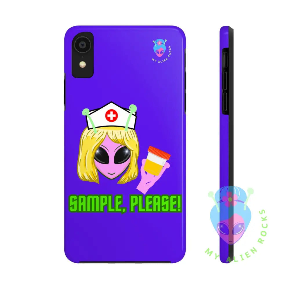 Nurse Alien - Sample Please! - Electric Violet - Tough Phone Case iPhone XR Phone Case