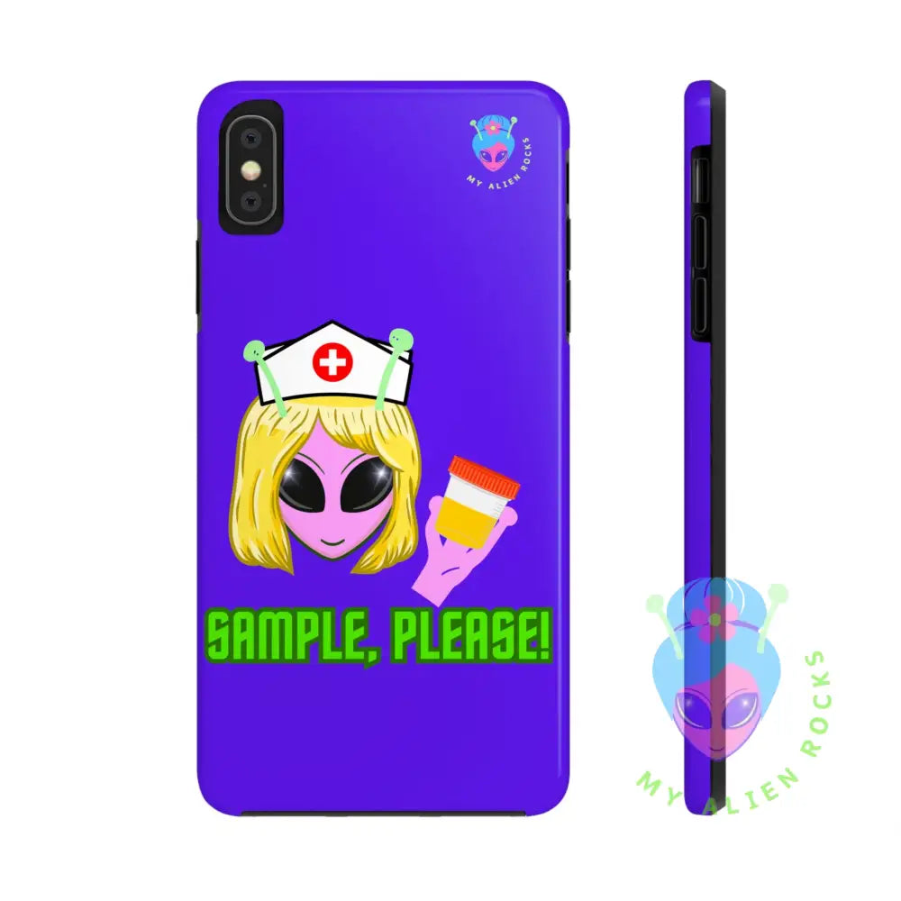 Nurse Alien - Sample Please! - Electric Violet - Tough Phone Case iPhone XS MAX Phone Case