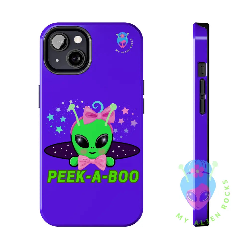 Peek-a-Boo - Baby Alien - Electric Violet - Tough Phone Case iPhone 13 Phone Case