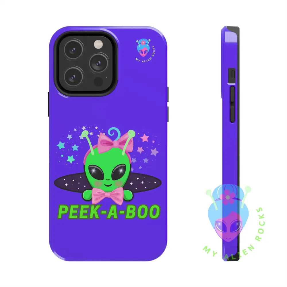 Peek-a-Boo - Baby Alien - Electric Violet - Tough Phone Case iPhone 14 Pro Max Phone Case
