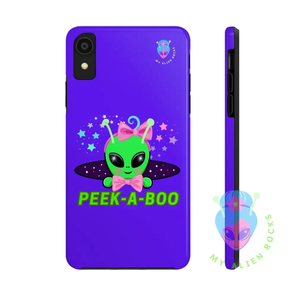 Peek-a-Boo - Baby Alien - Electric Violet - Tough Phone Case iPhone XR Phone Case