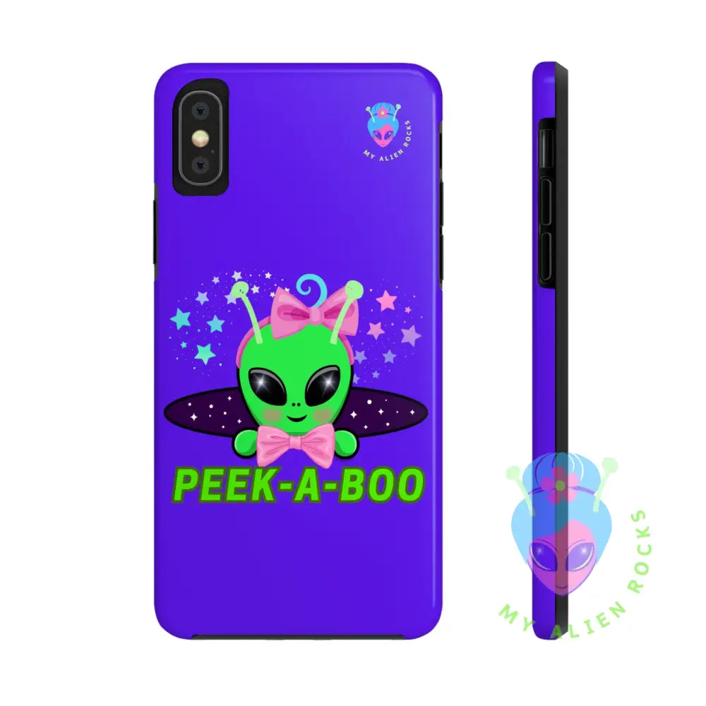 Peek-a-Boo - Baby Alien - Electric Violet - Tough Phone Case iPhone XS Phone Case