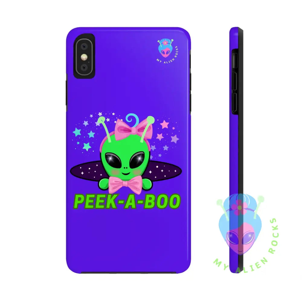 Peek-a-Boo - Baby Alien - Electric Violet - Tough Phone Case iPhone XS MAX Phone Case