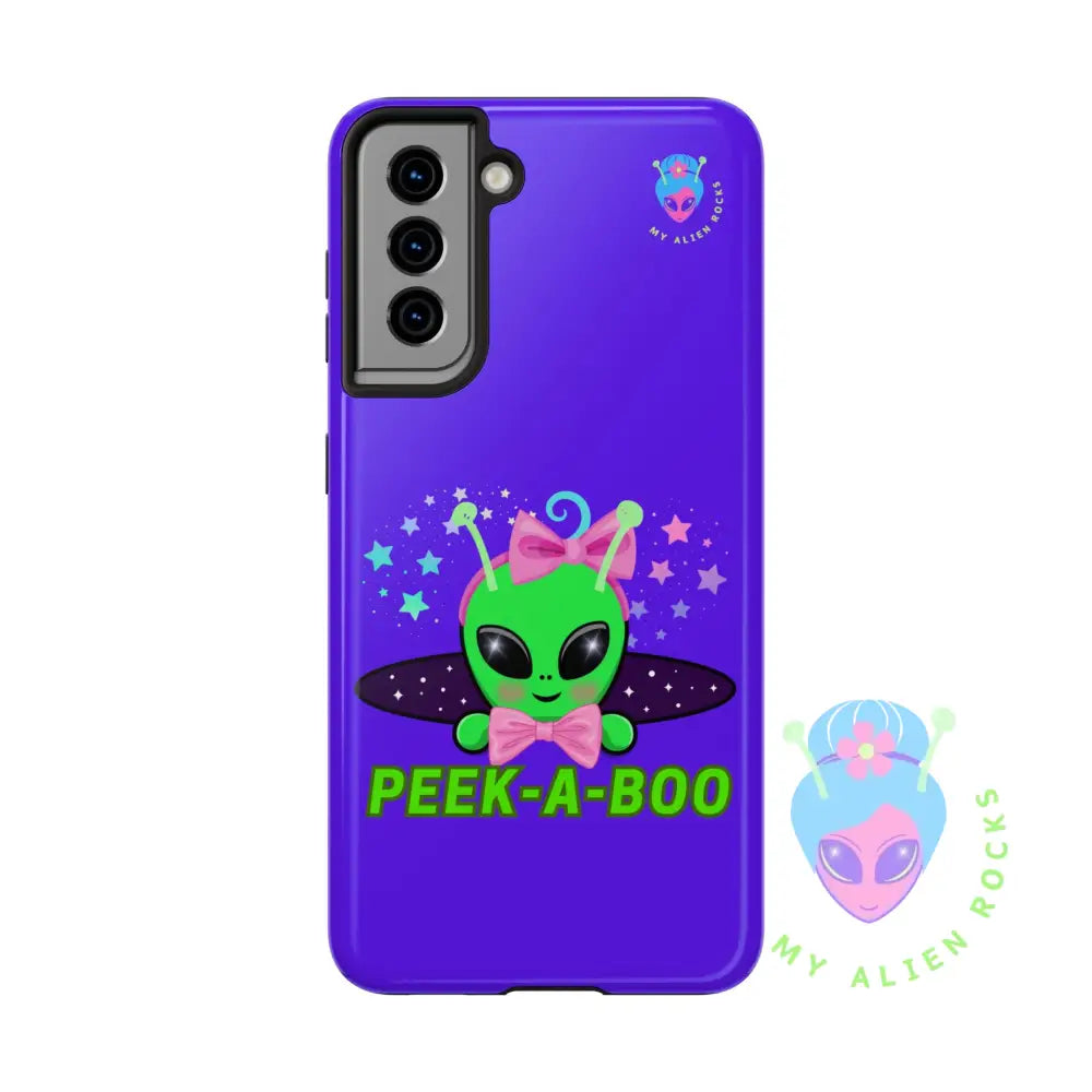 Peek-a-Boo - Baby Alien - Electric Violet - Tough Phone Case Samsung Galaxy S21 Phone Case