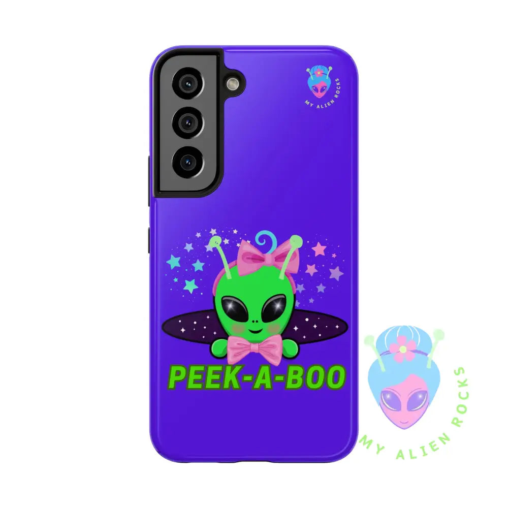 Peek-a-Boo - Baby Alien - Electric Violet - Tough Phone Case Samsung Galaxy S22 Phone Case