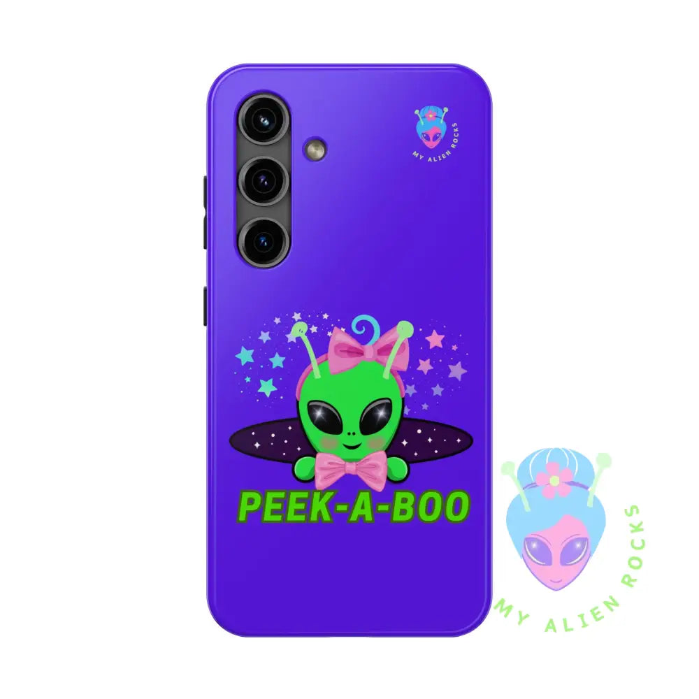 Peek-a-Boo - Baby Alien - Electric Violet - Tough Phone Case Samsung Galaxy S24 Phone Case